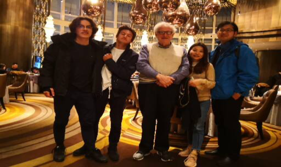 Ben, Kai, Colin, Susan and Kevin (left to right) at a plush restaurant, 
with local cuisine, in Shanghai
